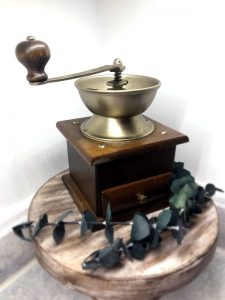 antique coffee grinders as home decor