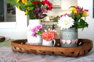 decorating with vintage tobacco baskets
