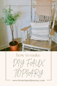 a diy faux topiary next to a rocking chair