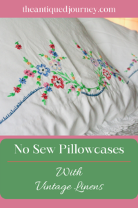 vintage pillowcases turned into throw pillows