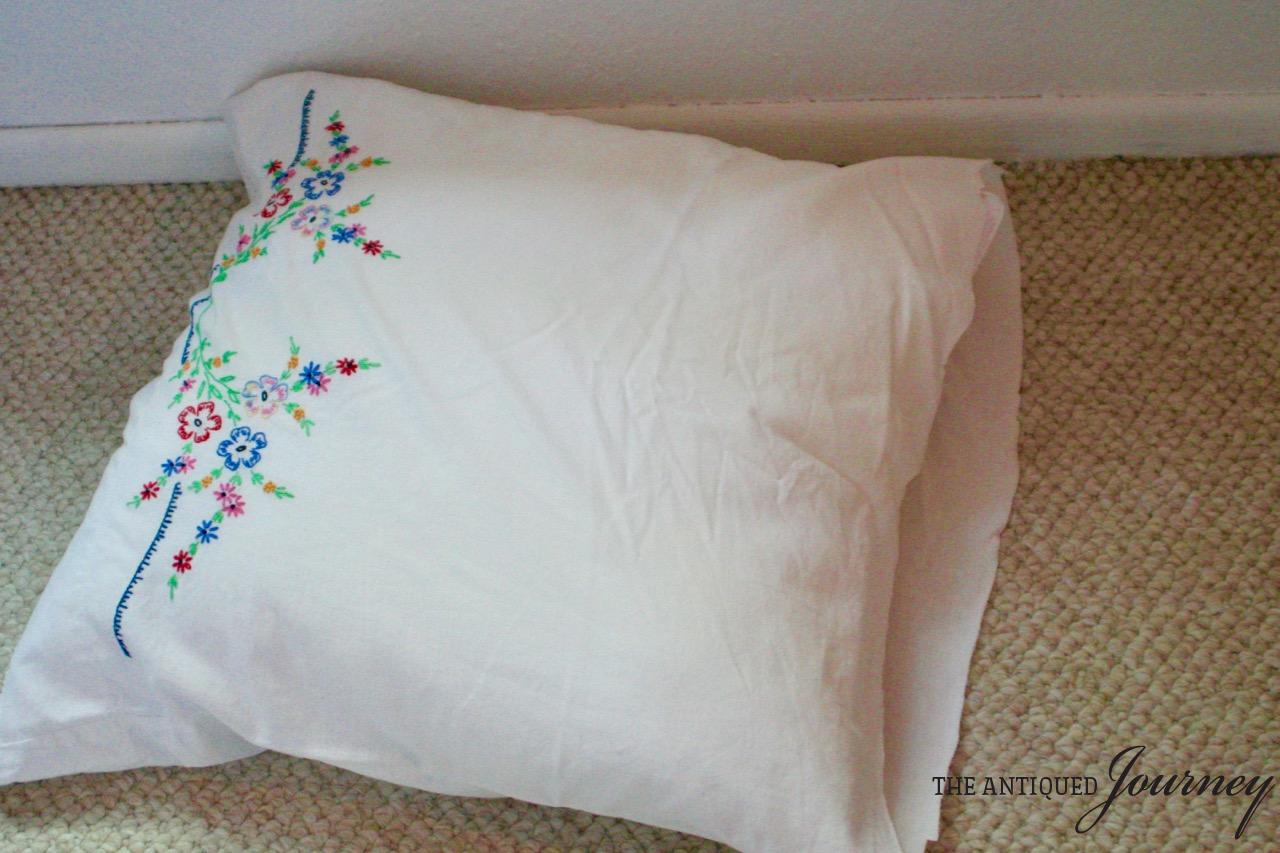 Repurposing Vintage Embroidered Pillowcases The Antiqued Journey