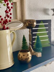 vintage brass candlesticks for Christmas decor