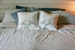 vintage embroidered pillowcase