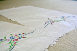 vintage embroidered pillowcases
