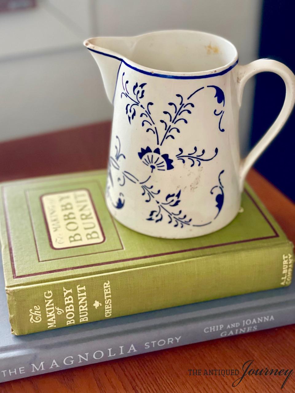 vintage book used for height