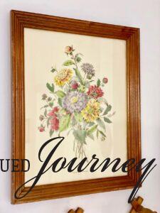vintage floral art in vintage frame