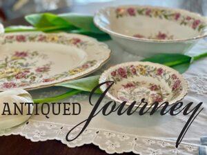 vintage floral china used for spring decor