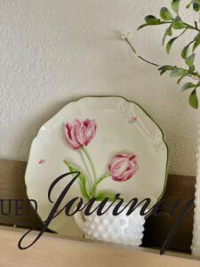a vintage tulip plate