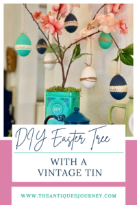 DIY Easter tree with a vintage tin