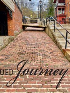 an old brick hill and walkway located in Galena, Illinois