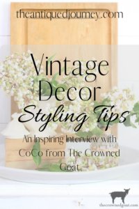 vintage decor with a vintage cutting board