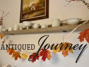 a diy fall garland with waxed leaves