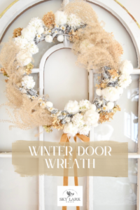 a winter door wreath form Sky Lark House