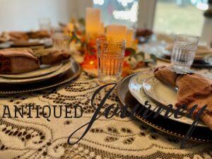 a vintage style table scape for Thanksgiving