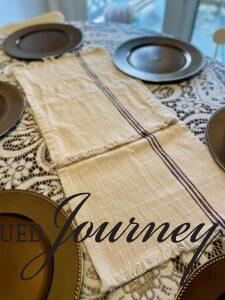 two matching placemats for a table centerpiece display