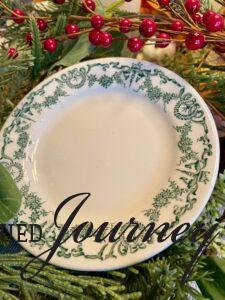 vintage plate with wreaths 
