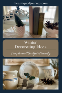 a collection of winter decor used for winter decorating