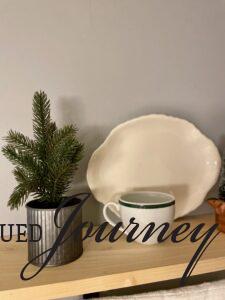 vintage decor used in a bathroom for winter decorating