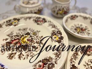 a vintage set of transferware dishes