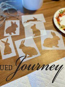 bunny stencils used for an Easter craft