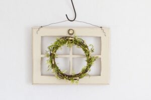 a handmade wreath by Reinvented Delaware