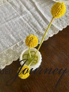 vintage milk glass with yellow stems