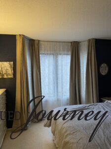 IKEA curtains used in a bay window
