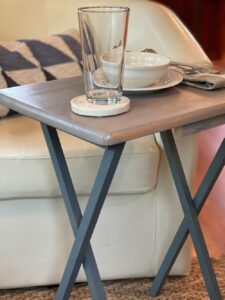 a tv tray table upcycle from Saved from Salvage