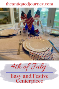 a 4th of July tablescape with an easy centerpiece