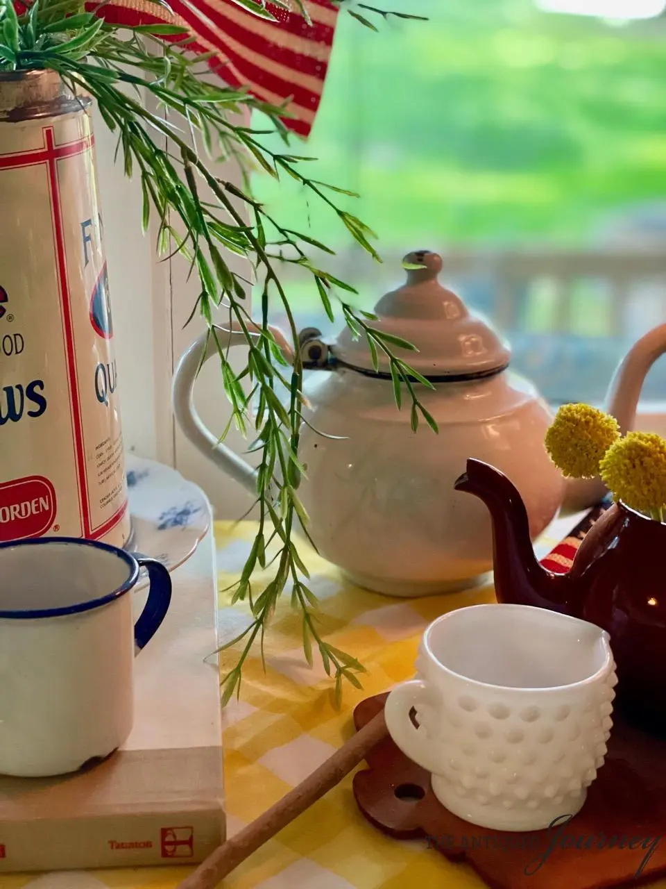 vintage enamelware styled for Summer