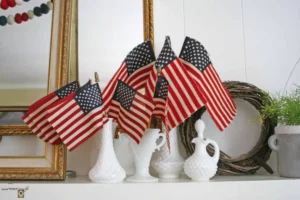 milk glass patriotic mantel decor from Masterpieces of my Life