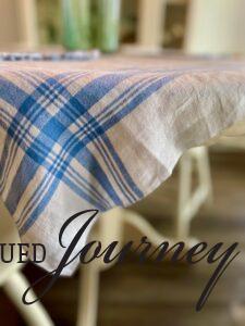 a striped blue and white vintage linen for Summer