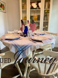 a finished patriotic table display