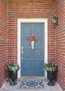 blue front door update from Lost and Found Decor