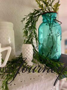vintage thrifted milk glass for mid-summer decor