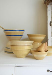 yellow ware pottery collection from Sky Lark House