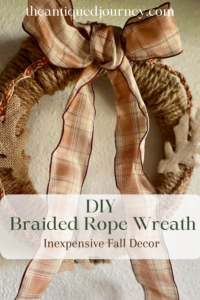 a simple braided rope wreath DIY for Fall that won't break the bank