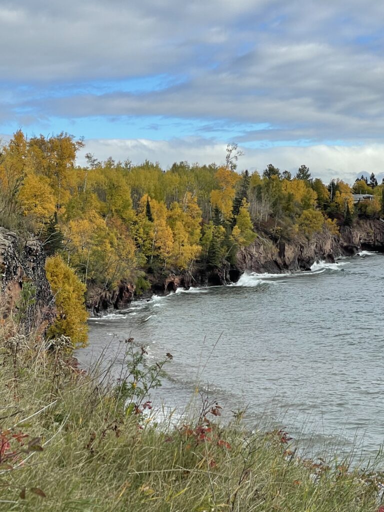 the shoreline of Lake Superior in Fall