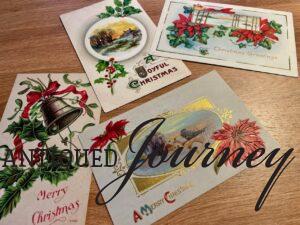 vintage Christmas decor antique postcards
