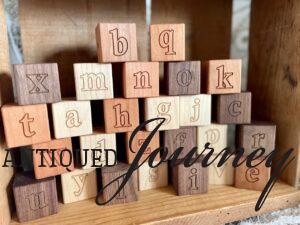 lower case wooden alphabet blocks