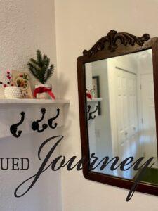 decorating with vintage Christmas in the entry