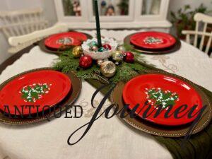 vintage Christmas plates for table settings