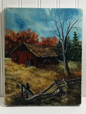 vintage barn painting