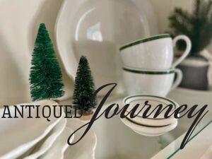 vintage decor and green trees for Winter