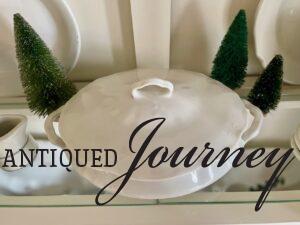 vintage thrifted ironstone tureen with lid