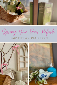 vintage and thrifted Spring decor finds styled