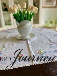 vintage floral table linen