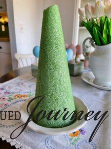 floral foam cone for Easter egg topiary