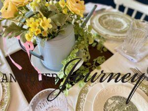 a DIY Spring table setting with a centerpiece