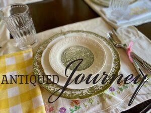 a vintage table setting for Spring